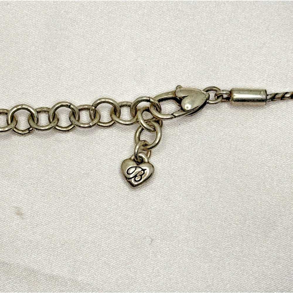 BRIGHTON Reno Heart Badge Clip Lanyard SWAROVSKI Scrollwork SilverPlate 32-34” - Picture 8 of 8